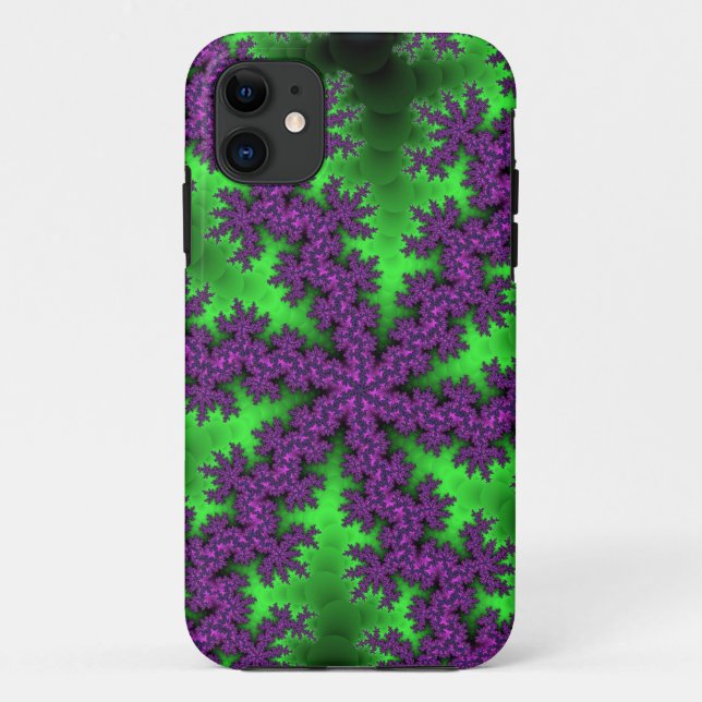 Coques Case-Mate iPhone Flèche de neige verte et violette (Dos)