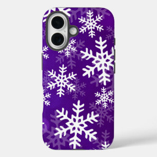 Coques iPhone 16 Flèche de neige violette et blanche