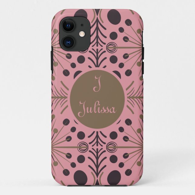 Coques Case-Mate iPhone Flèche géométrique Boho rose personnalisé (Dos)