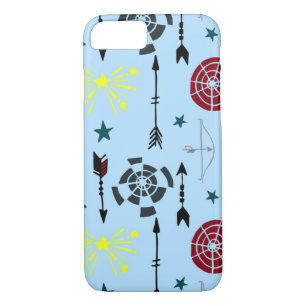 Coque iPhone 8/7 Flèches et cibles du tir à l'arc bleu