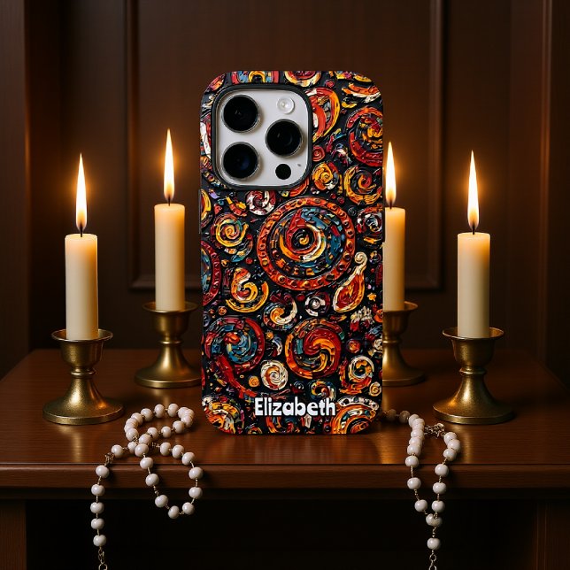 Coques Case-Mate iPhone Flèches rouges et or texturées (Créateur téléchargé)