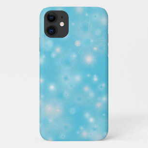Coques Pour iPhone Fléchettes de neige blanches simples sur Blue Cute