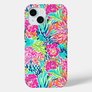 Coque Pour iPhone 15 Fleur Abstraite couleur florale Preppy