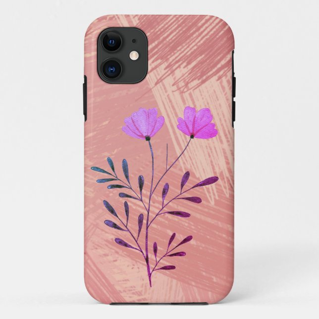 Coques Case-Mate iPhone Fleur Abstraite de pinceau rose  artistique (Dos)