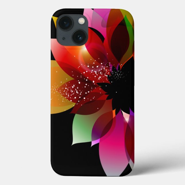 Coques Case-Mate iPhone Fleur Abstraite en noir (Verso)