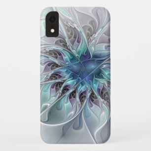Case-Mate iPhone Case Fleur Abstraite Fractale Moderne Avec Bleu