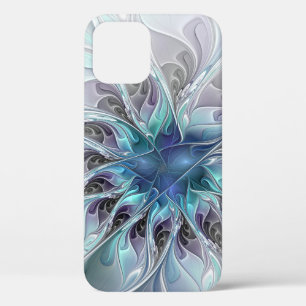 Case-Mate iPhone Case Fleur Abstraite Fractale Moderne Avec Bleu
