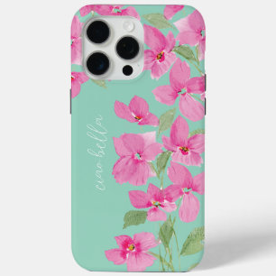 Coque iPhone 15 Pro Max Fleur aquarelle rose