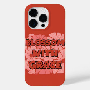 Coque Pour iPhone 14 Pro fleur avec fleur sauvage rose grâce