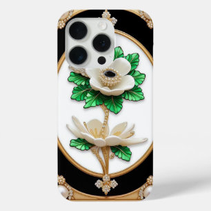 Coque iPhone 15 Pro Fleur Blanche Luxueuse