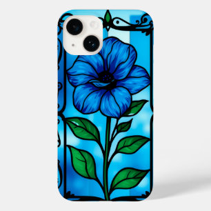 Coque Pour iPhone 14 Fleur bleue vibrante