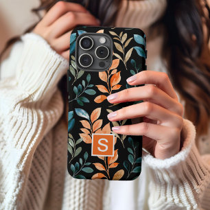 Coque Pour iPhone 16 Fleur boho monogramme