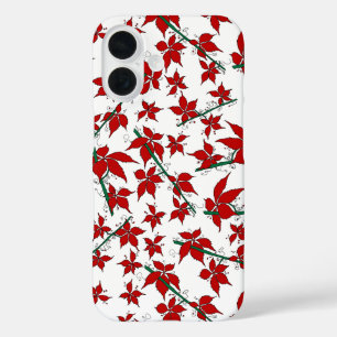 Coque Pour iPhone 16 Fleur botanique rouge de Noël