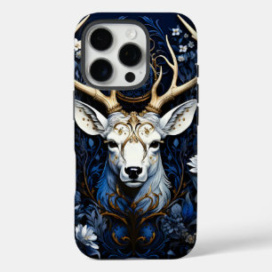 Coques iPhone 16 Pro Fleur céleste de minuit Gothique Cerf