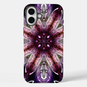 Coques iPhone 16 Plus Fleur Cosmique Violette et Magenta Kaléidoscope