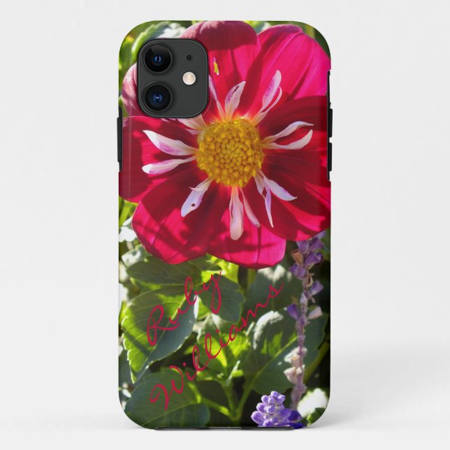 Coques Case-Mate iPhone Fleur Dahlia Rouge et Blanc iPhone 5 *Personnalise (Dos)