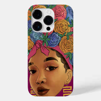 Coque Pour iPhone 14 Pro Fleur dans les cheveux fille afro-américaine