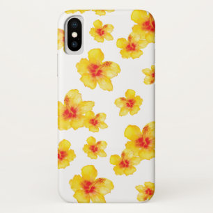 Case-Mate iPhone Case Fleur d'aquarelle florale d'hibiscus jaune