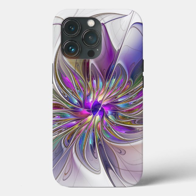 Coques Case-Mate iPhone Fleur d'art Abstrait, énergique et coloré (Verso)