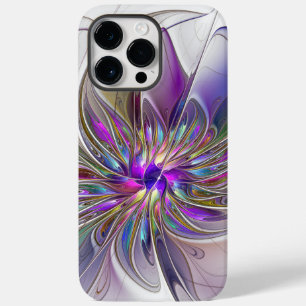 Coque Pour Pour iPhone 14 Pro Max Fleur d'art fractal abstrait énergique et coloré