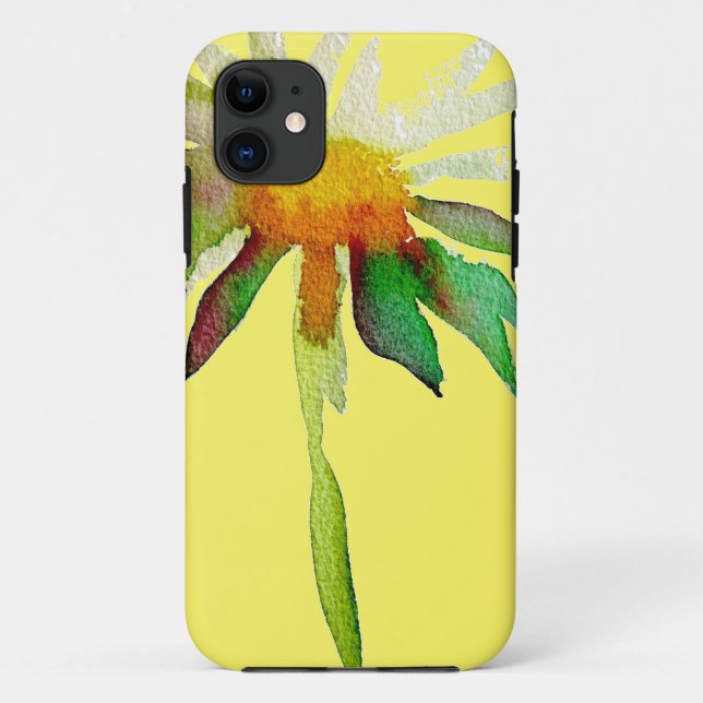 Coques Case-Mate iPhone Fleur d'art moderne marguerite jaune (Dos)