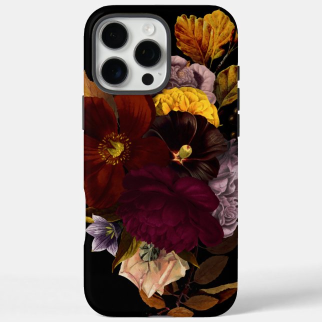 Coques Case-Mate iPhone Fleur d'automne noir foncé Moody (Verso)