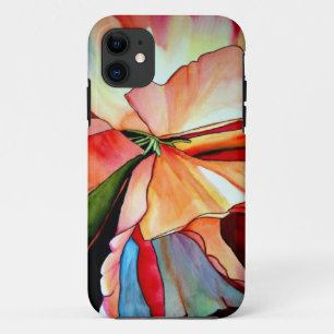 Coques Pour iPhone Fleur de bégonia arc-en-ciel aquarelle art origina