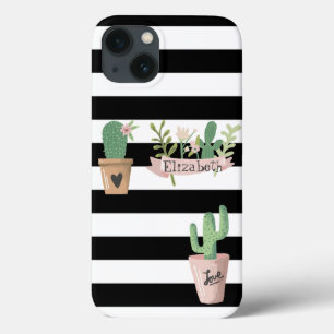 Case-Mate iPhone Case Fleur de cactus Blancs noirs