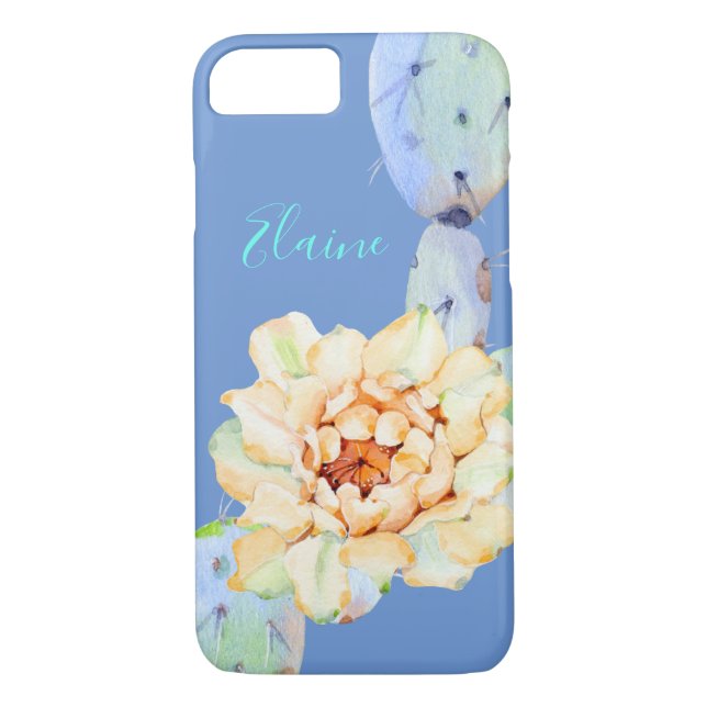 Coques Case-Mate iPhone Fleur de cactus fleur désert aquarelle pêche pourp (Dos)