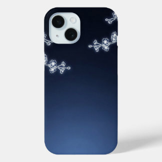 Coque Pour iPhone 15 Fleur de cerisier blanche sur fond marine