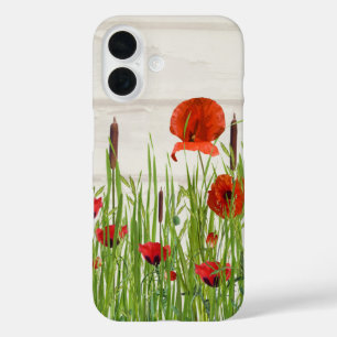 Coques iPhone 16 Fleur de coquelicot dans l'herbe