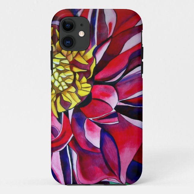 Coques Case-Mate iPhone Fleur de Dahlia art abstrait (Dos)