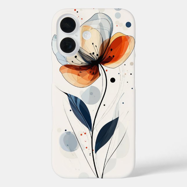 Coques Case-Mate iPhone Fleur de fond bleu (Verso)