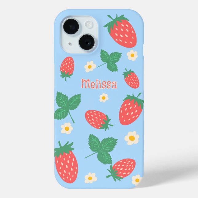 Coques Case-Mate iPhone Fleur de fraise mini personnalisée (Verso)
