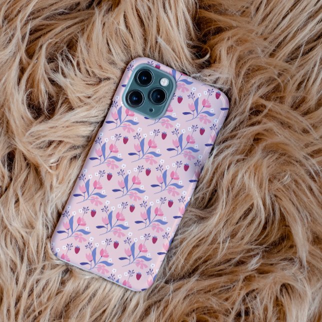 Coques Case-Mate iPhone Fleur de fraises Rosalinde (Créateur téléchargé)