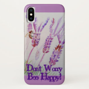 Case-Mate iPhone Case Fleur de lavande et aquarelle d'abeille Soyez heur