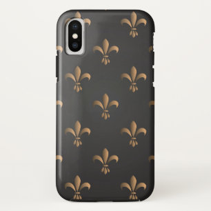 Coque iPhone X Fleur de lis, vintage, élégant, chic.classy, motif