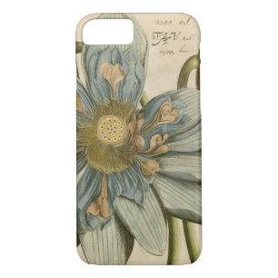 Coque iPhone 7 Fleur de Lotus Bleu sur Arrière - plan Tan avec éc