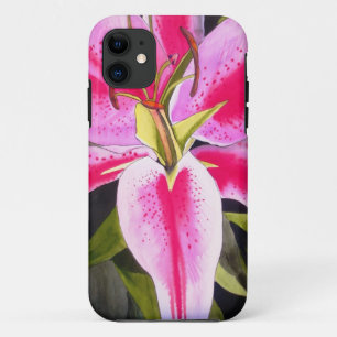 Coque Case-Mate Pour iPhone Fleur de lys rose chaud art pop aquarelle Tenerife