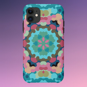Case-Mate iPhone Case Fleur de Mandala bleu rose et vert