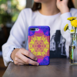 Case-Mate iPhone Case Fleur de Mandala jaune rose et bleu