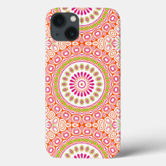 Etui iPhone Case-Mate Fleur de mandala printanière rose et orange vif