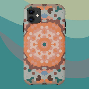 Case-Mate iPhone Case Fleur de Mandala Retro Bleu orange et Brown
