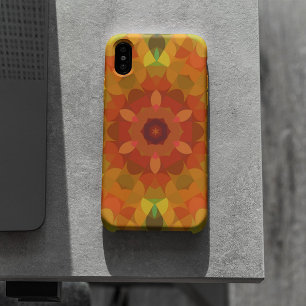 Case-Mate iPhone Case Fleur de Mandala rétro orange jaune et vert