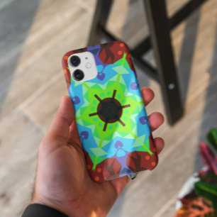 Case-Mate iPhone Case Fleur de Mandala rouge bleu et vert