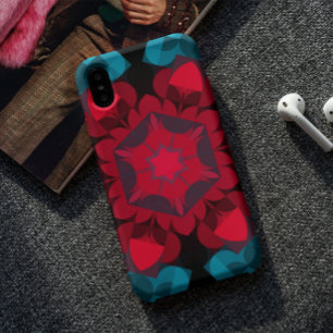 Case-Mate iPhone Case Fleur de Mandala rouge et bleu