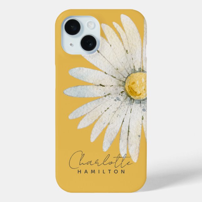 Coques Case-Mate iPhone Fleur de marguerite Nom personnalisé (Verso)