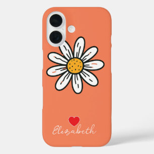 Coque Pour iPhone 16 Fleur de marguerite Whimsical Minimal tiré à la ma