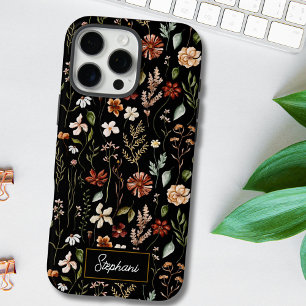 Coques iPhone 16 Pro Max Fleur de Monogramme Aquarelle Vintage Floral