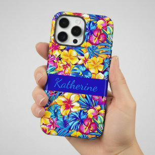 Coques iPhone 16 Pro Max Fleur de palmier tropicale hawaïenne colorée
